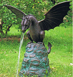 metal bronze dragon water fountain sculpture